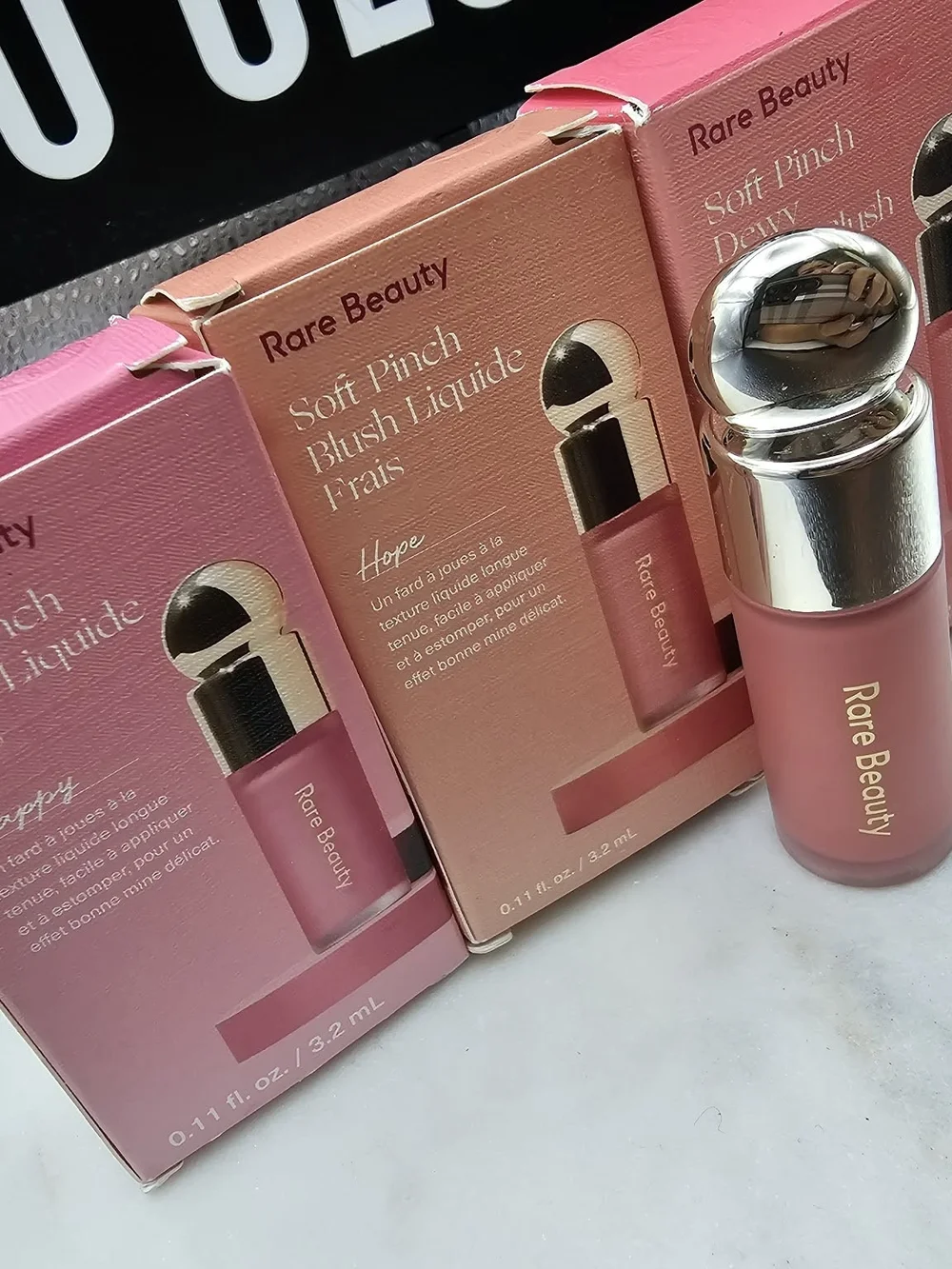 Rare Beauty Soft Pinch Dewy Liquid Blush Trio — Pink & Peach Shades